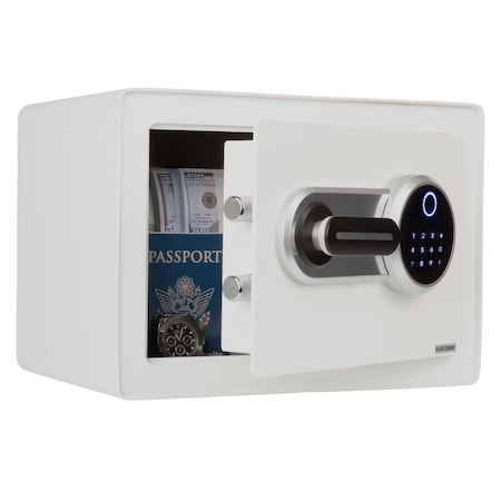 Stalwart Biometric Safe - Lock Box with Fingerprint Scanner & Digital Key by White 65-BIO-WH